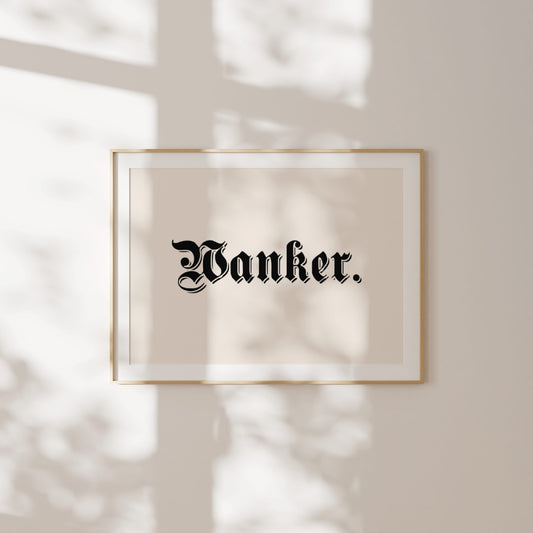 Wanker | Landscape | Black and Cream | Art Print - High-Quality Premium Wall Art Decor Sticker