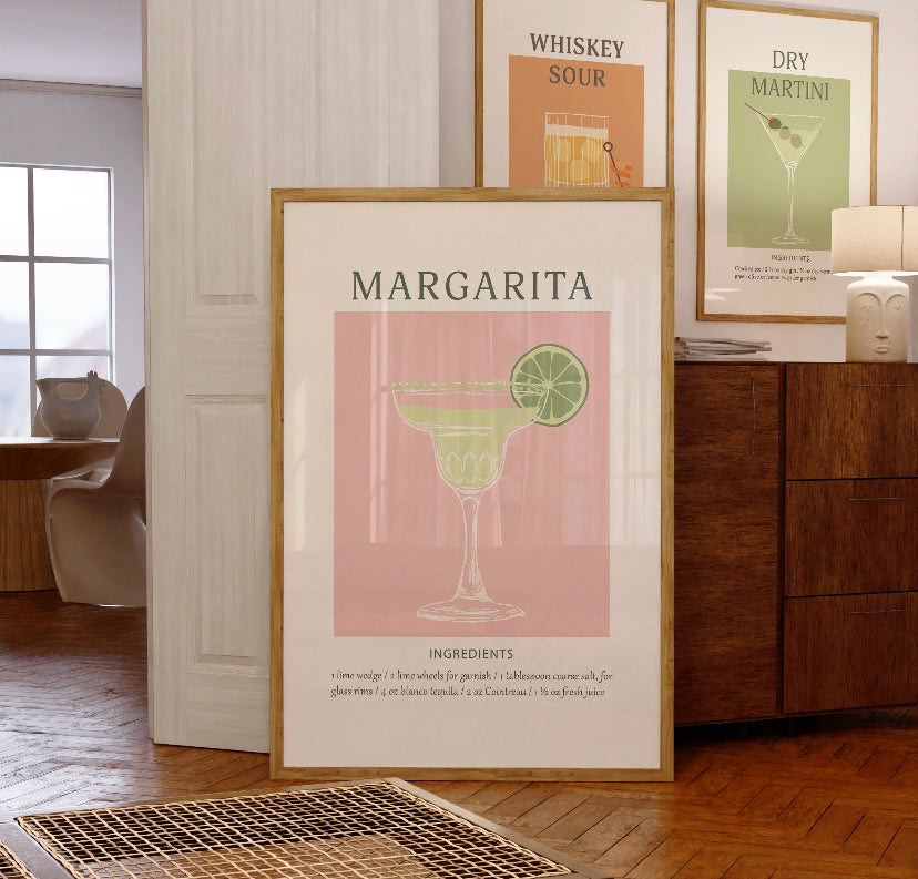 Margarita Cocktail Art Print - High-Quality Premium Wall Art Decor Sticker