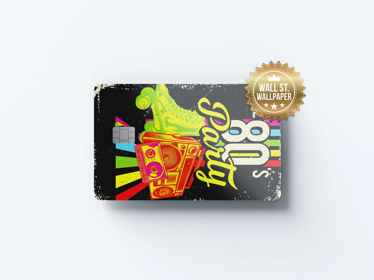 80s Party - Premium Vinyl Credit Card Skin Cover by Wonderwallsboutique