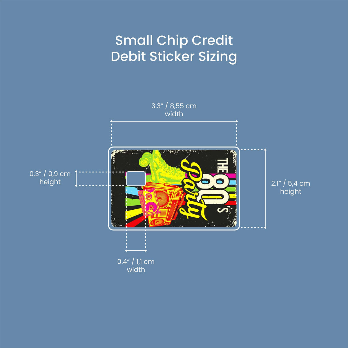 80s Party - Premium Vinyl Credit Card Skin Cover by Wonderwallsboutique