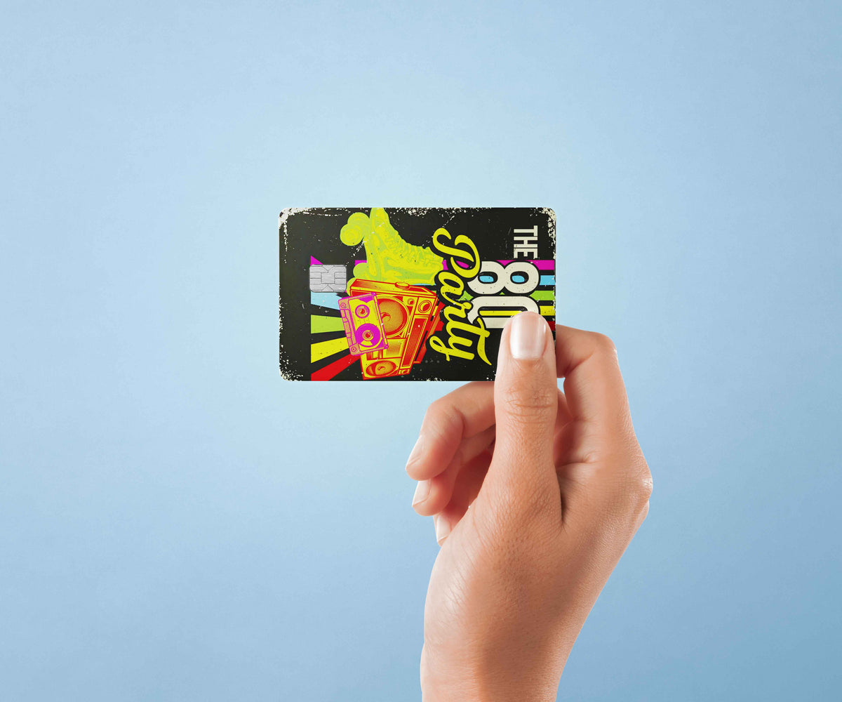 80s Party - Premium Vinyl Credit Card Skin Cover by Wonderwallsboutique