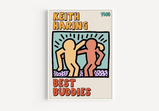 Best Buddies Art Print Inspired by Keith Haring