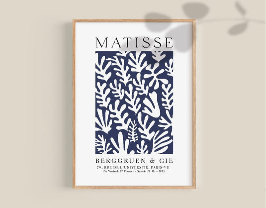 Matisse Navy Blue Botanical Art Print