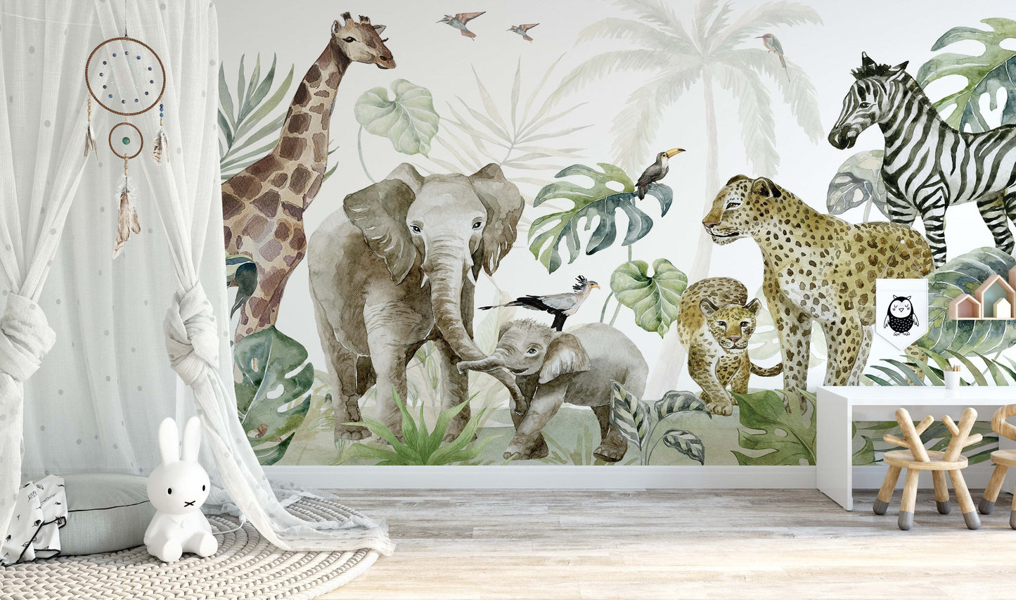 Jungle Animals Wall Mural
