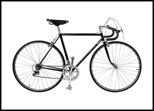 Watercolor bike poster for nursery and home wall decor.