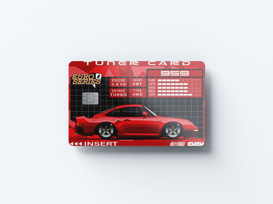 959 Tuner Card Design | Credit Card Sticker | Small Chip | Credit Card Skin