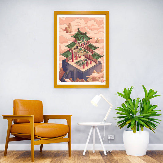A Cactus Story Asian Style Poster | Wall Art for Home & Office | High-Quality Print