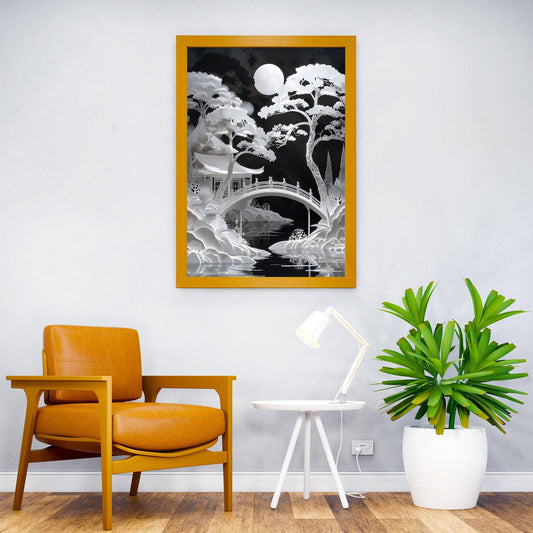 A Night At The Lake House Asian Style Poster | Wall Art for Home & Office | High-Quality Print