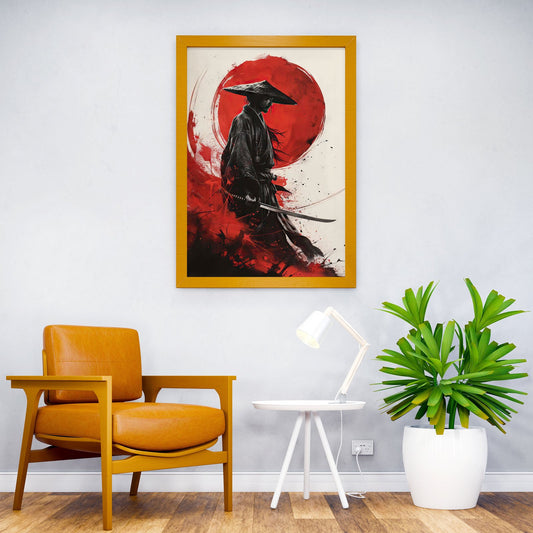 A Warrior Holding a Sword Asian Style Poster | Wall Art for Home & Office | High-Quality Print
