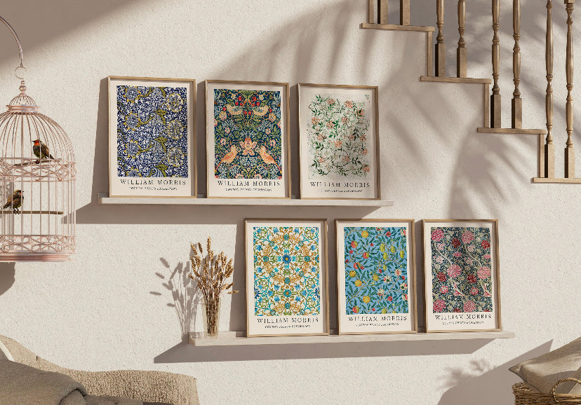 Set of Six William Morris Gallery Wall Art Prints - High-Quality Premium Wall Art Decor Sticker