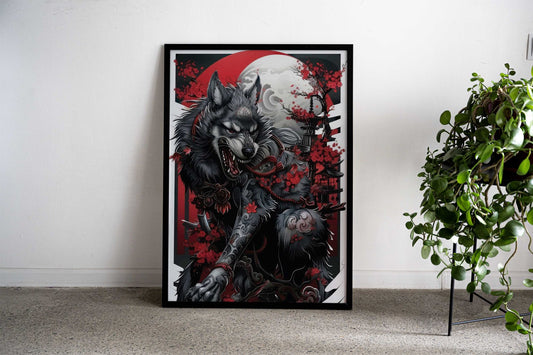 AESTHETIC JAPANESE WOLF Asian Style Poster | Wall Art for Home & Office | High-Quality Print