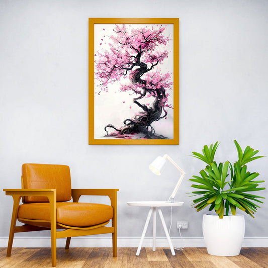 Abstract Blossom pink art Asian Style Poster | Wall Art for Home & Office | High-Quality Print