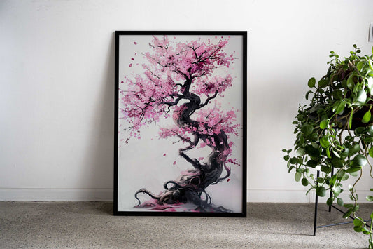 Abstract Blossom pink art Asian Style Poster | Wall Art for Home & Office | High-Quality Print