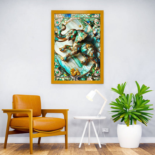 Abstract Elephant Kintsugi Asian Style Poster | Wall Art for Home & Office | High-Quality Print