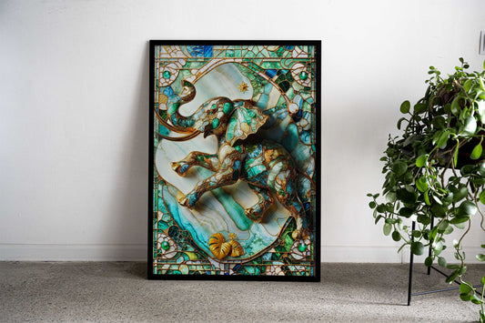 Abstract Elephant Kintsugi Asian Style Poster | Wall Art for Home & Office | High-Quality Print