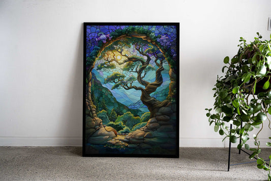 Abstract Fantasy of Bonsai Asian Style Poster | Wall Art for Home & Office | High-Quality Print