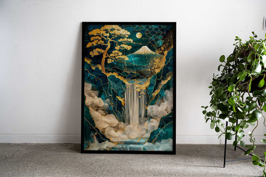Abstract Fuji mount art Asian Style Poster | Wall Art for Home & Office | High-Quality Print