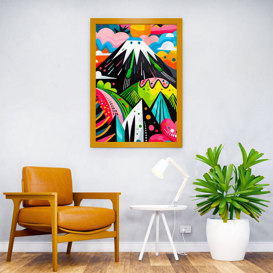 Abstract Funky Fuji Asian Style Poster | Wall Art for Home & Office | High-Quality Print
