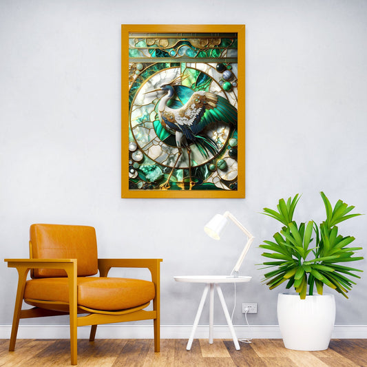 Abstract Japanese Crane Asian Style Poster | Wall Art for Home & Office | High-Quality Print