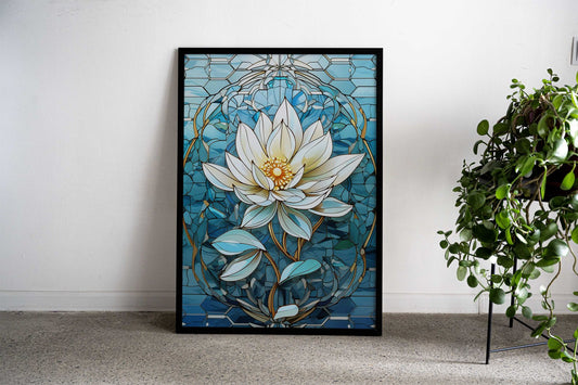 Abstract Lotus Kintsugi Asian Style Poster | Wall Art for Home & Office | High-Quality Print