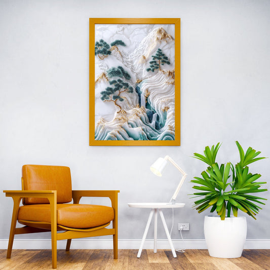 Abstract Mountain Landscape Asian Style Poster | Wall Art for Home & Office | High-Quality Print