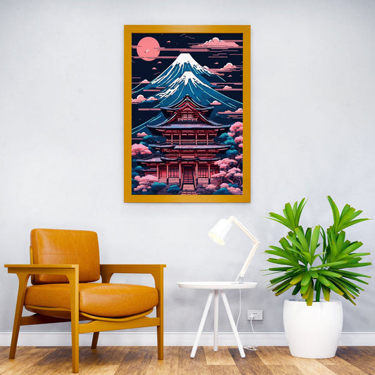 Abstract Neon Mount Fuji 1 Asian Style Poster | Wall Art for Home & Office | High-Quality Print
