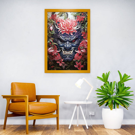 Abstract Oni Flowers Asian Style Poster | Wall Art for Home & Office | High-Quality Print