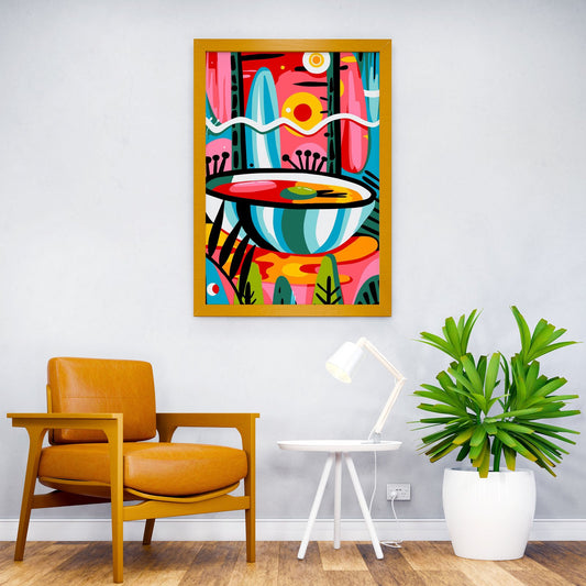 Abstract Ramen Bowl Pop Asian Style Poster | Wall Art for Home & Office | High-Quality Print
