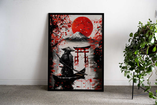 Abstract Samurai oil painting style Asian Style Poster | Wall Art for Home & Office | High-Quality Print