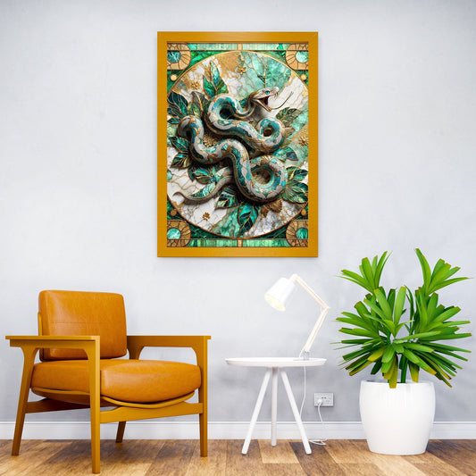 Abstract Snake Kintsugi Asian Style Poster | Wall Art for Home & Office | High-Quality Print