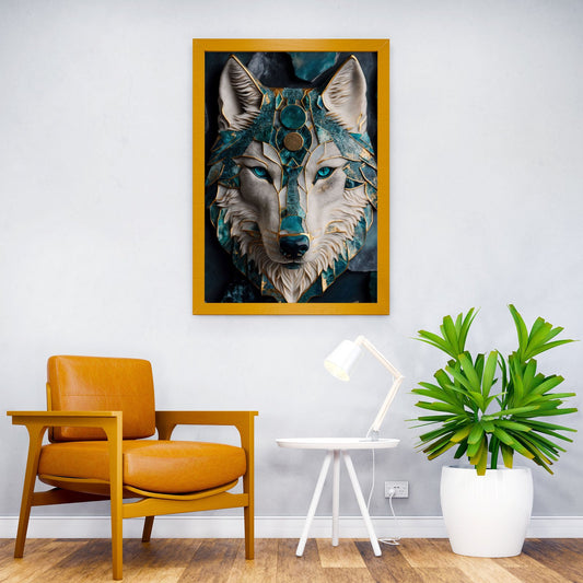 Abstract Wolf Kintsugi Art Asian Style Poster | Wall Art for Home & Office | High-Quality Print