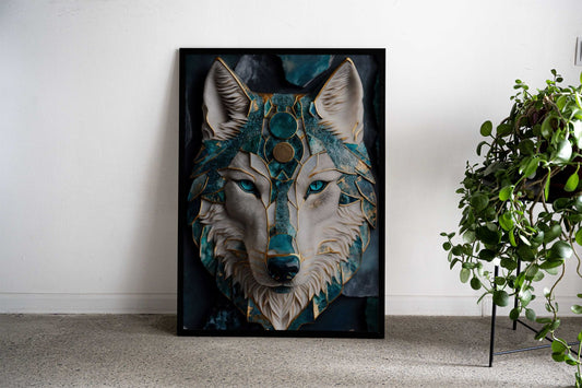 Abstract Wolf Kintsugi Art Asian Style Poster | Wall Art for Home & Office | High-Quality Print