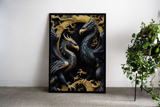 Abstract dragon Asian Style Poster | Wall Art for Home & Office | High-Quality Print