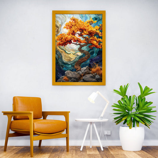 Abstract gold Glass Bonsai Asian Style Poster | Wall Art for Home & Office | High-Quality Print