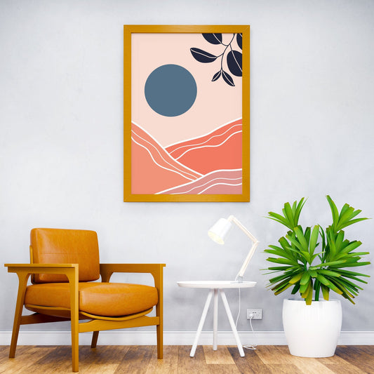 Abstract mountain with sun Asian Style Poster | Wall Art for Home & Office | High-Quality Print
