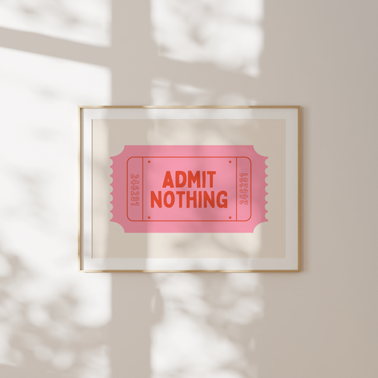 Admit Nothing | Red Orange and Blush Pink | Landscape | Art Print - High-Quality Premium Wall Art Decor Sticker