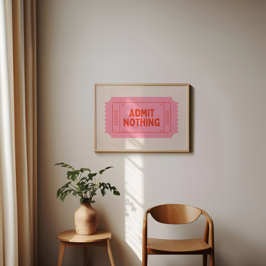 Admit Nothing | Red Orange and Blush Pink | Landscape | Art Print - High-Quality Premium Wall Art Decor Sticker