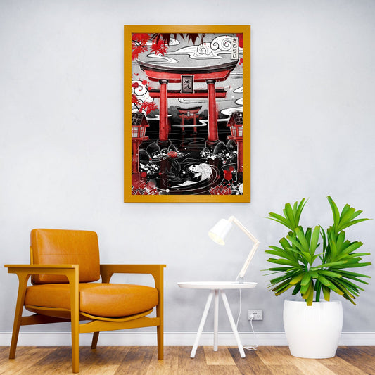 Air Torii Yin Yang Rubyart Asian Style Poster | Wall Art for Home & Office | High-Quality Print
