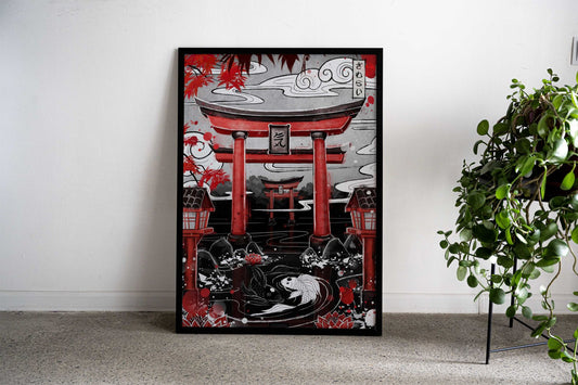 Air Torii Yin Yang Rubyart Asian Style Poster | Wall Art for Home & Office | High-Quality Print