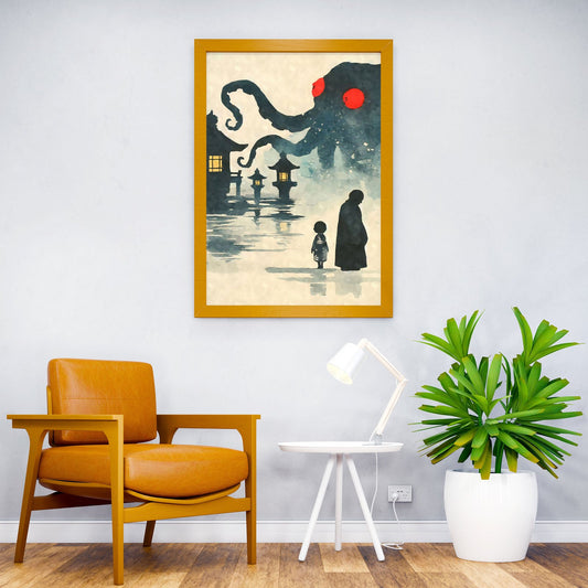 Akkorokamui Kraken Yokai Asian Style Poster | Wall Art for Home & Office | High-Quality Print