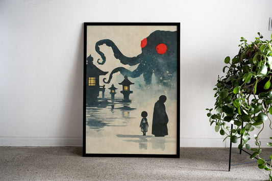 Akkorokamui Kraken Yokai Asian Style Poster | Wall Art for Home & Office | High-Quality Print