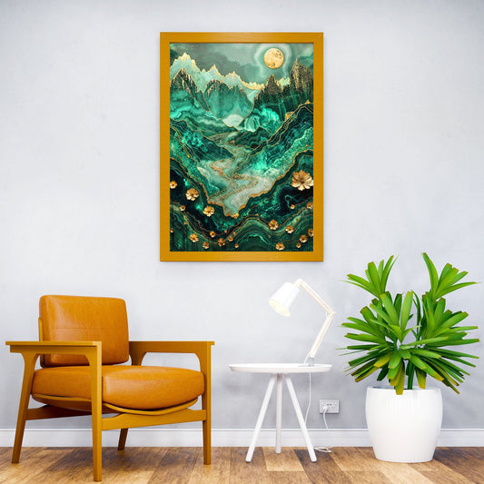 Alpine Meadow Kintsugi Art Asian Style Poster | Wall Art for Home & Office | High-Quality Print