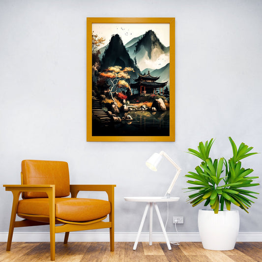 Ancient Japanese landscape Asian Style Poster | Wall Art for Home & Office | High-Quality Print