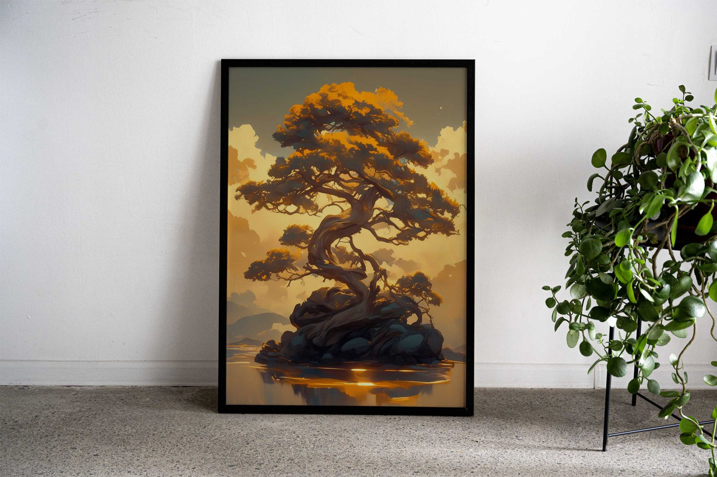 Ancient Tree on Island Asian Style Poster | Wall Art for Home & Office | High-Quality Print