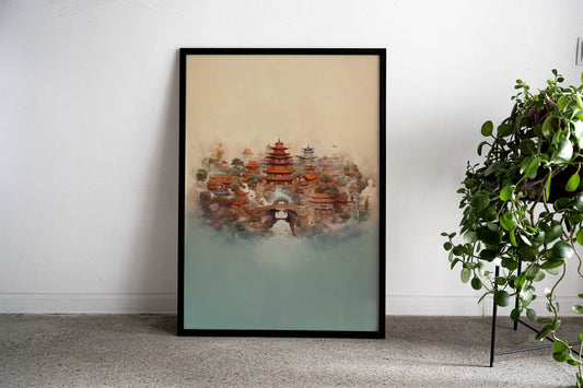 Ancient town Asian Style Poster | Wall Art for Home & Office | High-Quality Print