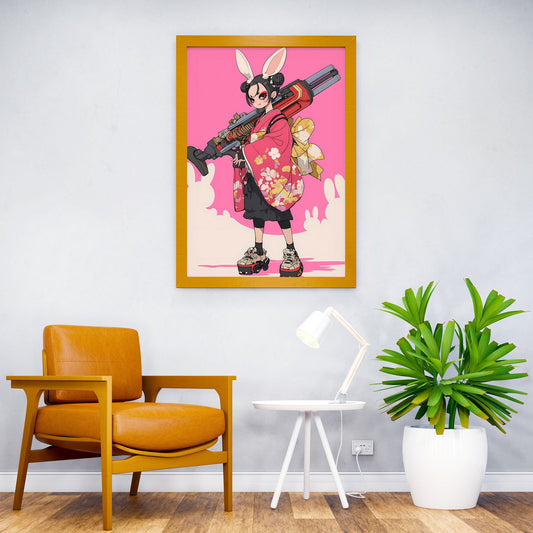 Anime Bunny Geisha Gunner Asian Style Poster | Wall Art for Home & Office | High-Quality Print