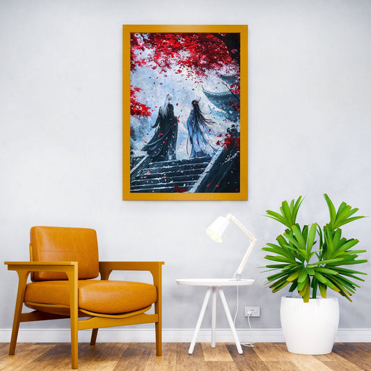 Anime Couple Autumn Asian Style Poster | Wall Art for Home & Office | High-Quality Print