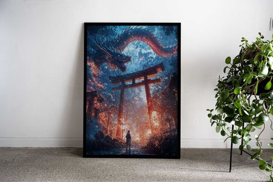 Anime Dragon's Gate Encounter Asian Style Poster | Wall Art for Home & Office | High-Quality Print