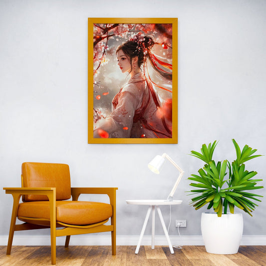 Anime Girl Cherry Blossoms Asian Style Poster | Wall Art for Home & Office | High-Quality Print