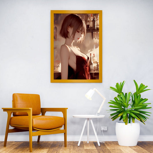 Anime Girl in Red Dress Asian Style Poster | Wall Art for Home & Office | High-Quality Print